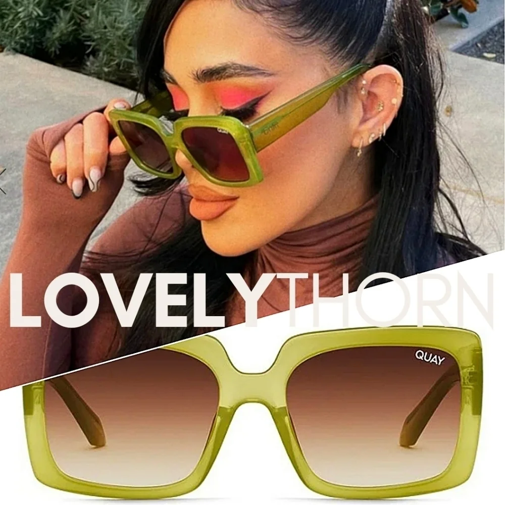 QUAY // ltd ed paris hilton premium-injection green frames brown fade lens